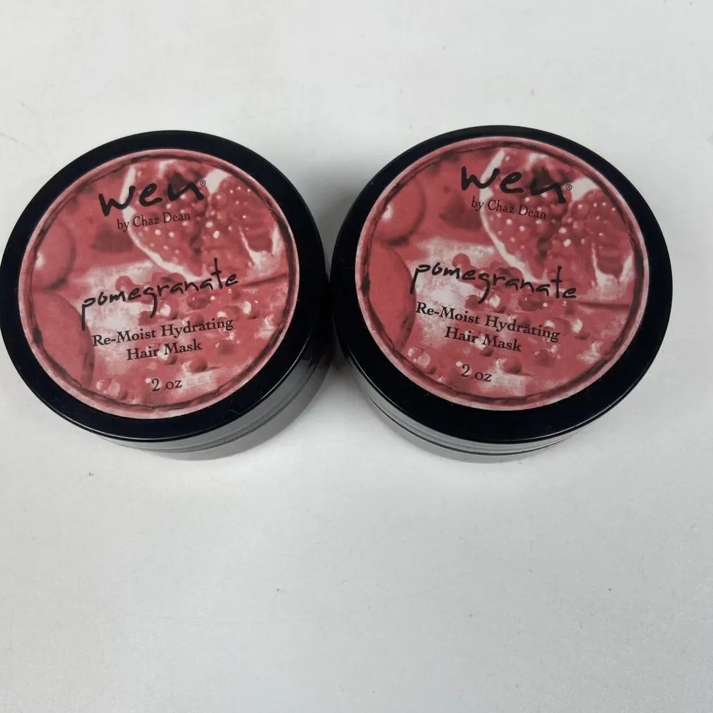 Wen Chaz Re-Moist Hydrating Hair Mask 2 Oz Travel Size Pomegranate - 2 Jars